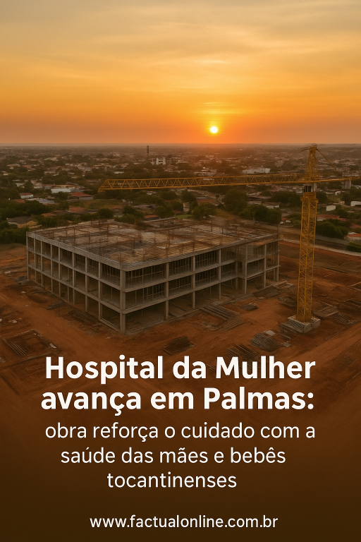 Hospital da Mulher avança em Palmas: obra reforça o cuidado com a saúde das mães e bebês tocantinenses