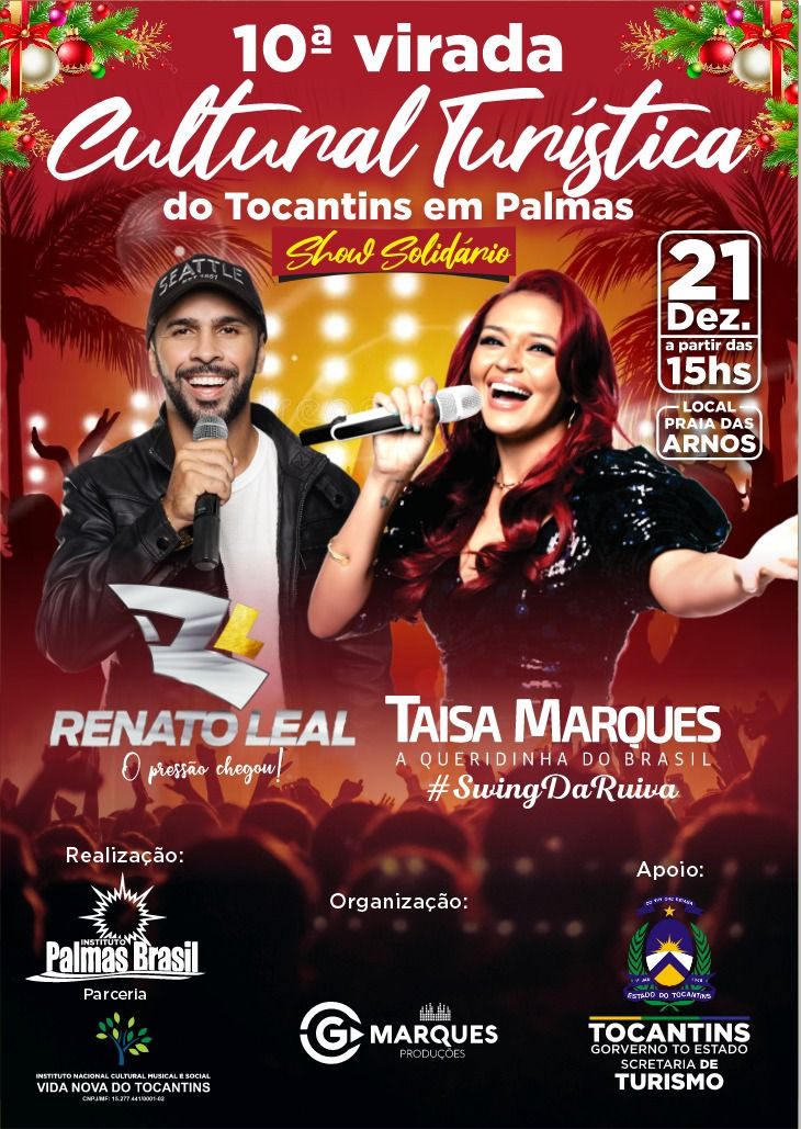 10ª Virada Cultural Turística do Tocantins transforma a Praia das Arnos em palco de solidariedade neste domingo (21)