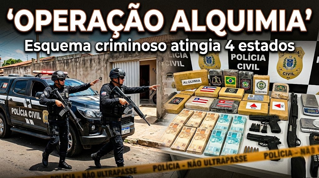 Operação Alquimia: Polícia Civil desmonta esquema de tráfico, armas e lavagem de dinheiro em 4 estados