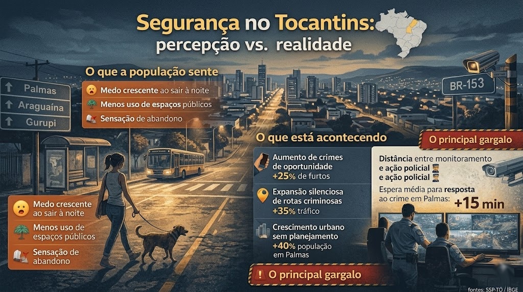 Segurança urbana no Tocantins: entre o avanço das cidades e a expansão do crime