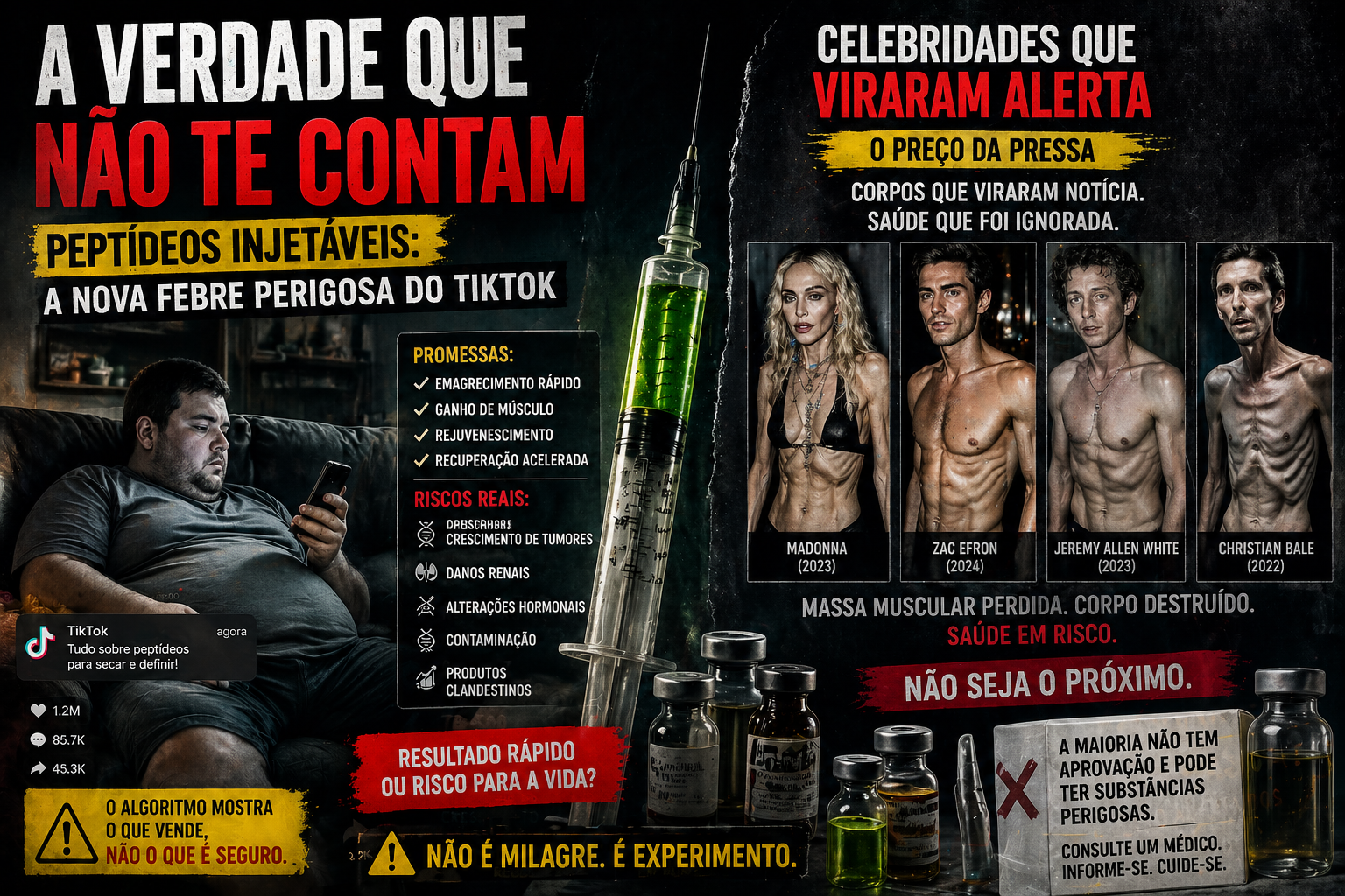 Peptídeos injetáveis viralizam no TikTok e acendem alerta global de saúde