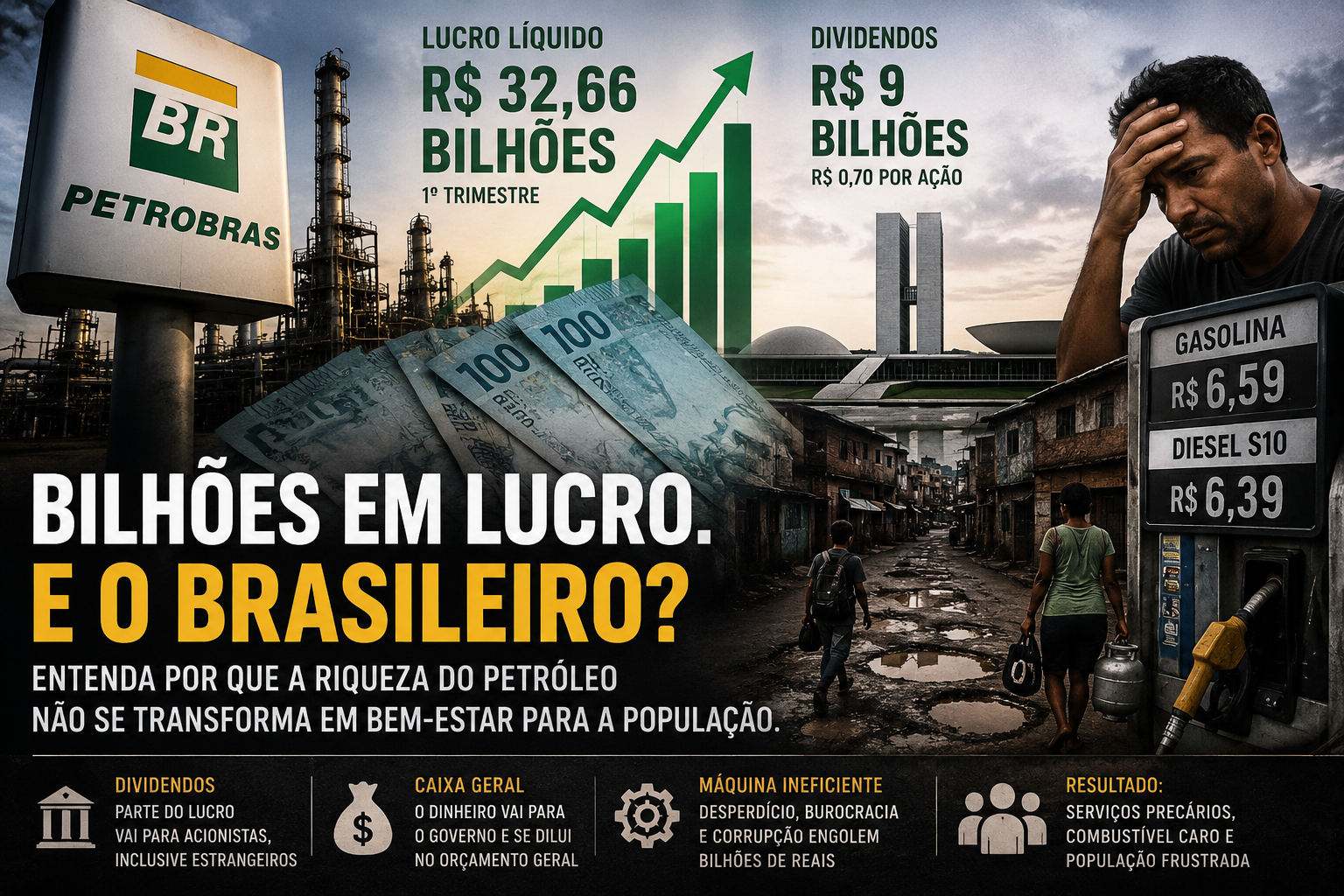 Petrobras: bilhões em lucro, país em crise — por que a riqueza do petróleo não chega ao brasileiro?