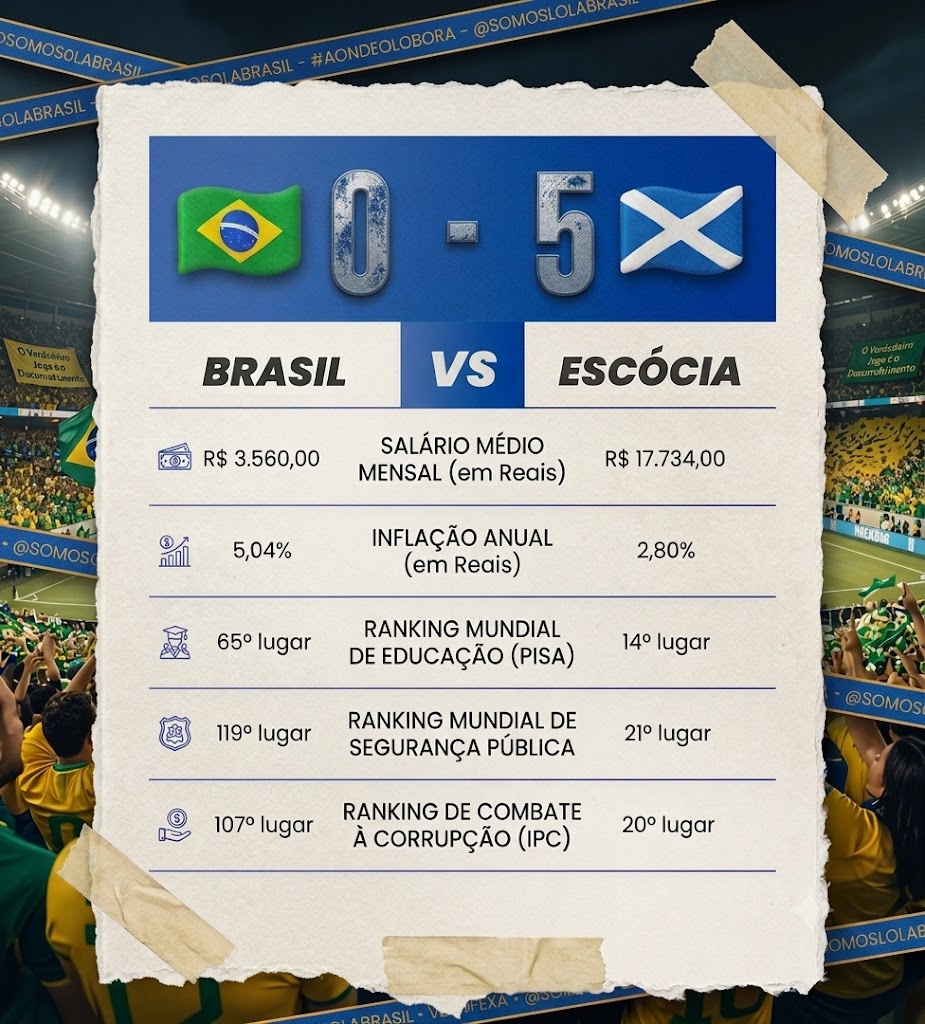 Brasil 0 x 5 Escócia: Quando o Placar Mais Doloroso Não Está no Futebol