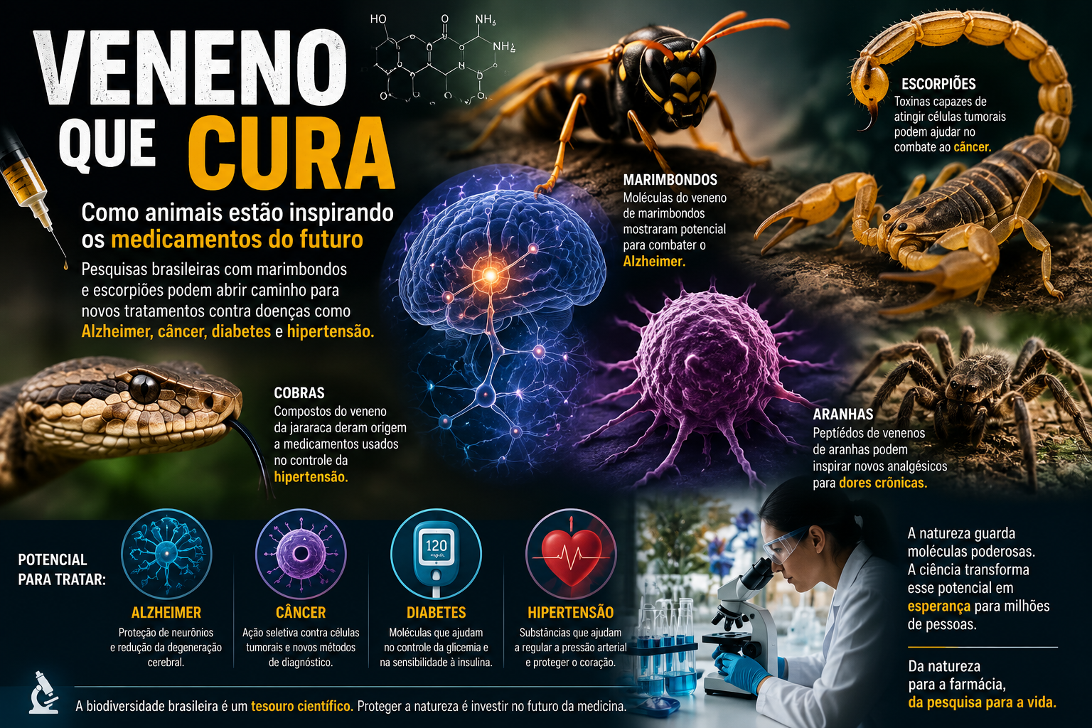 Veneno que Cura: Como Animais Estão Inspirando os Medicamentos do Futuro