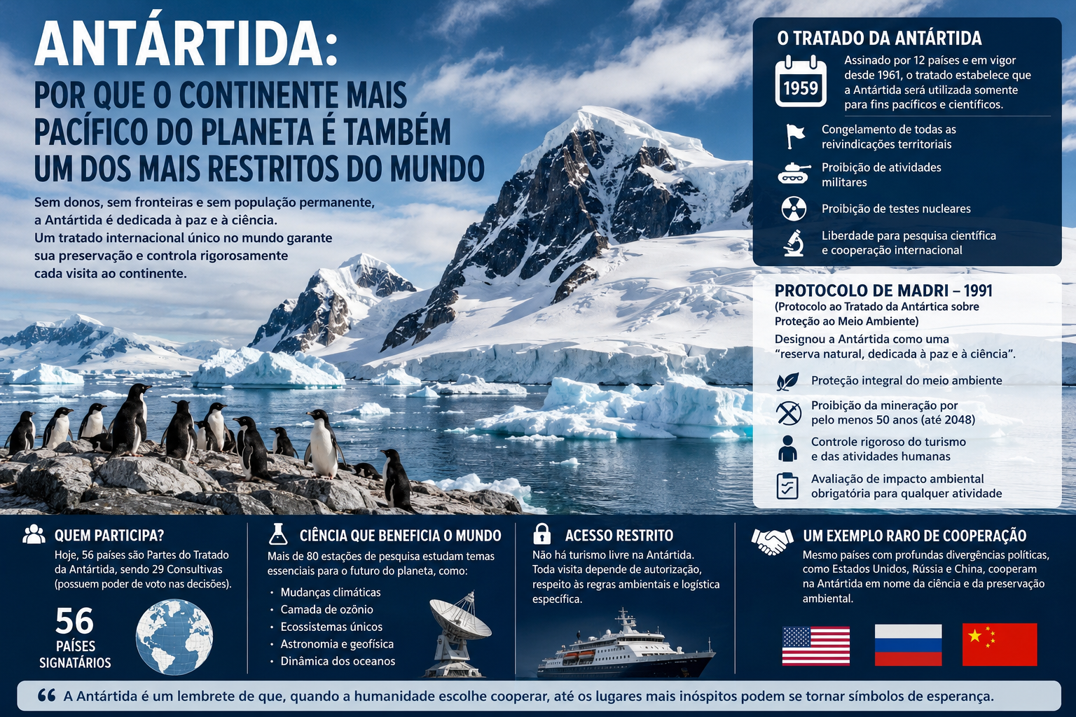 Sem dono, mas cheia de regras: por que a Antártida é o continente mais protegido da Terra