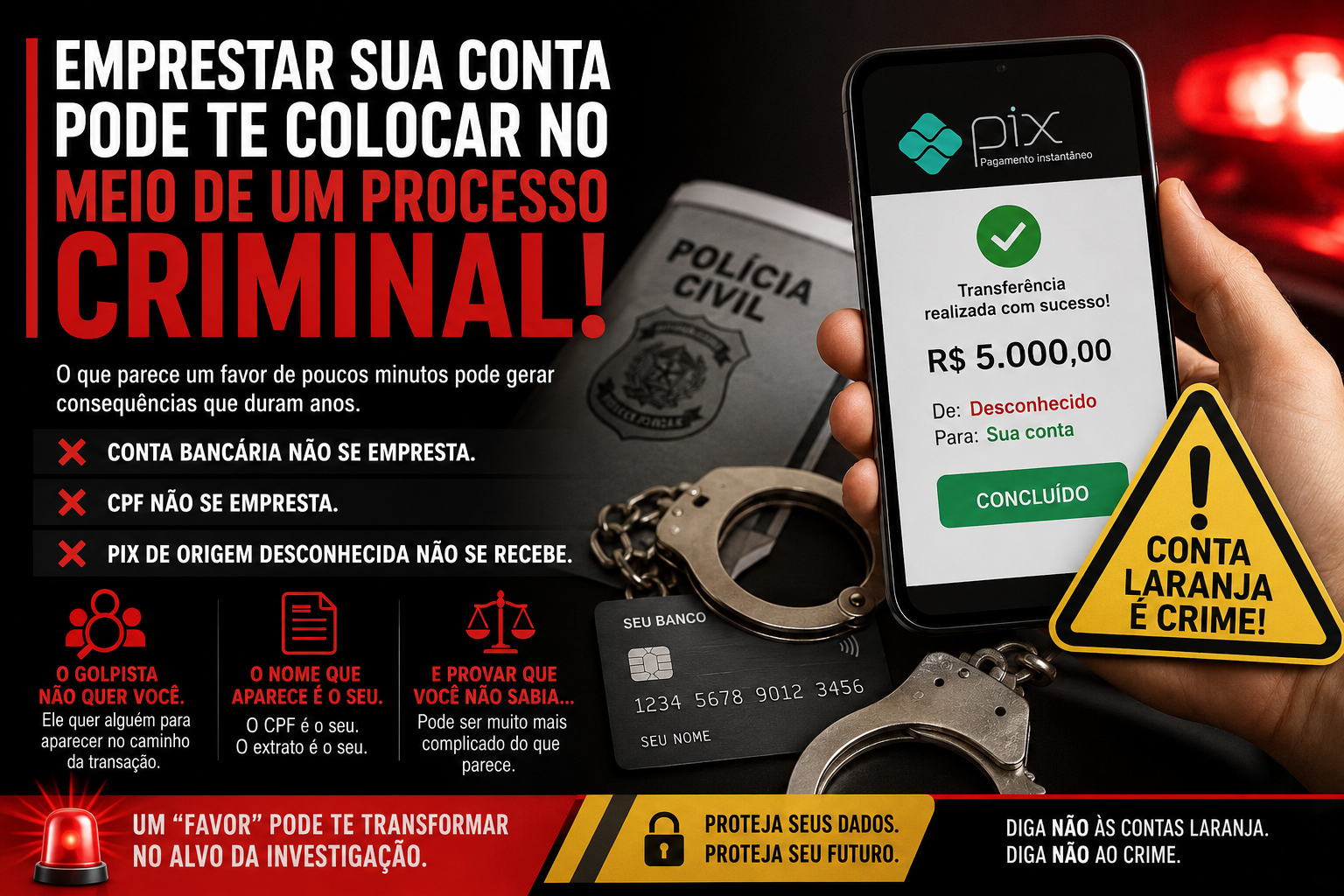 Emprestar a Conta para Receber um PIX: O “Favor” que Pode Colocar um Inocente na Mira de uma Investigação Criminal