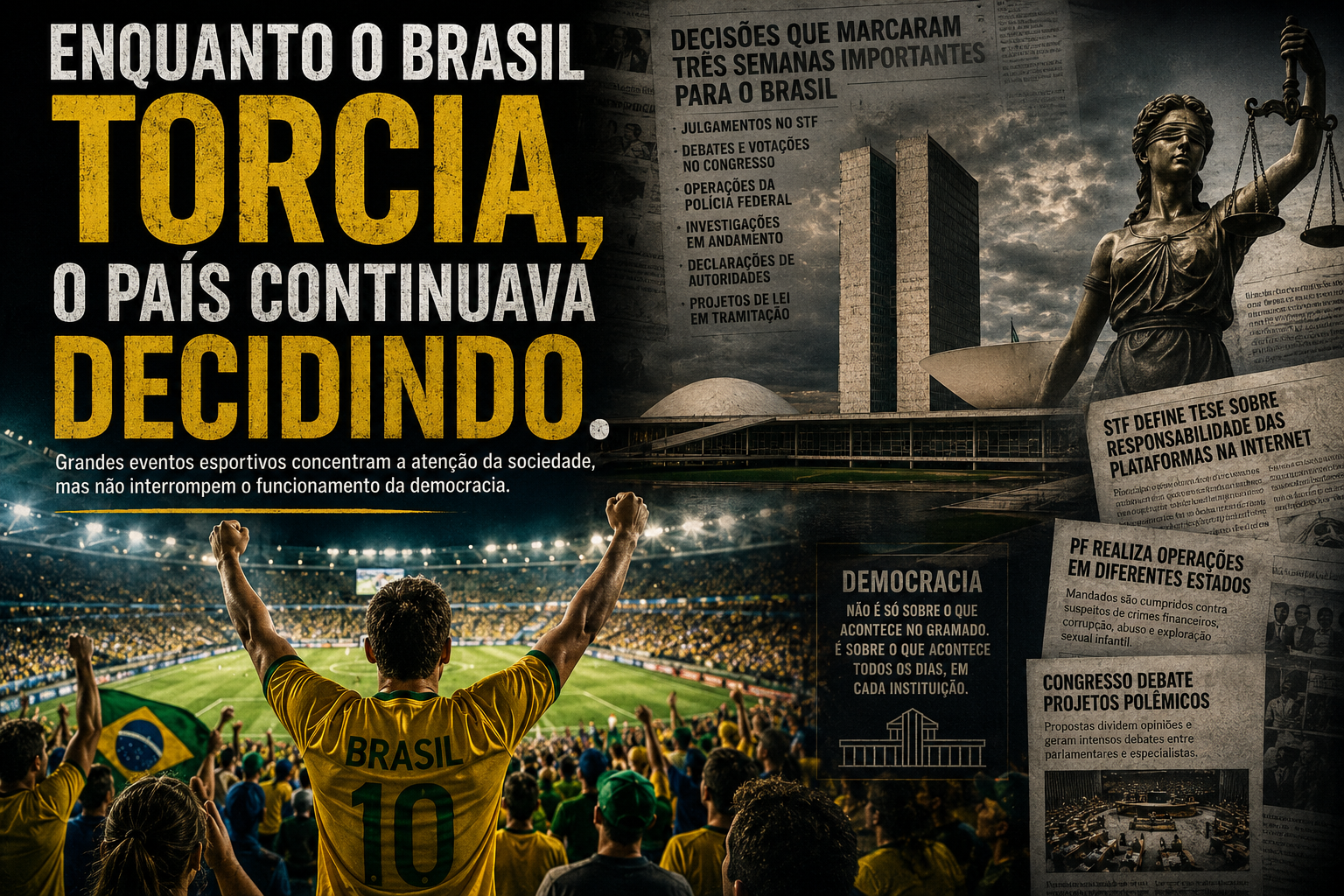 ENQUANTO O BRASIL TORCIA, O PAÍS CONTINUAVA DECIDINDO