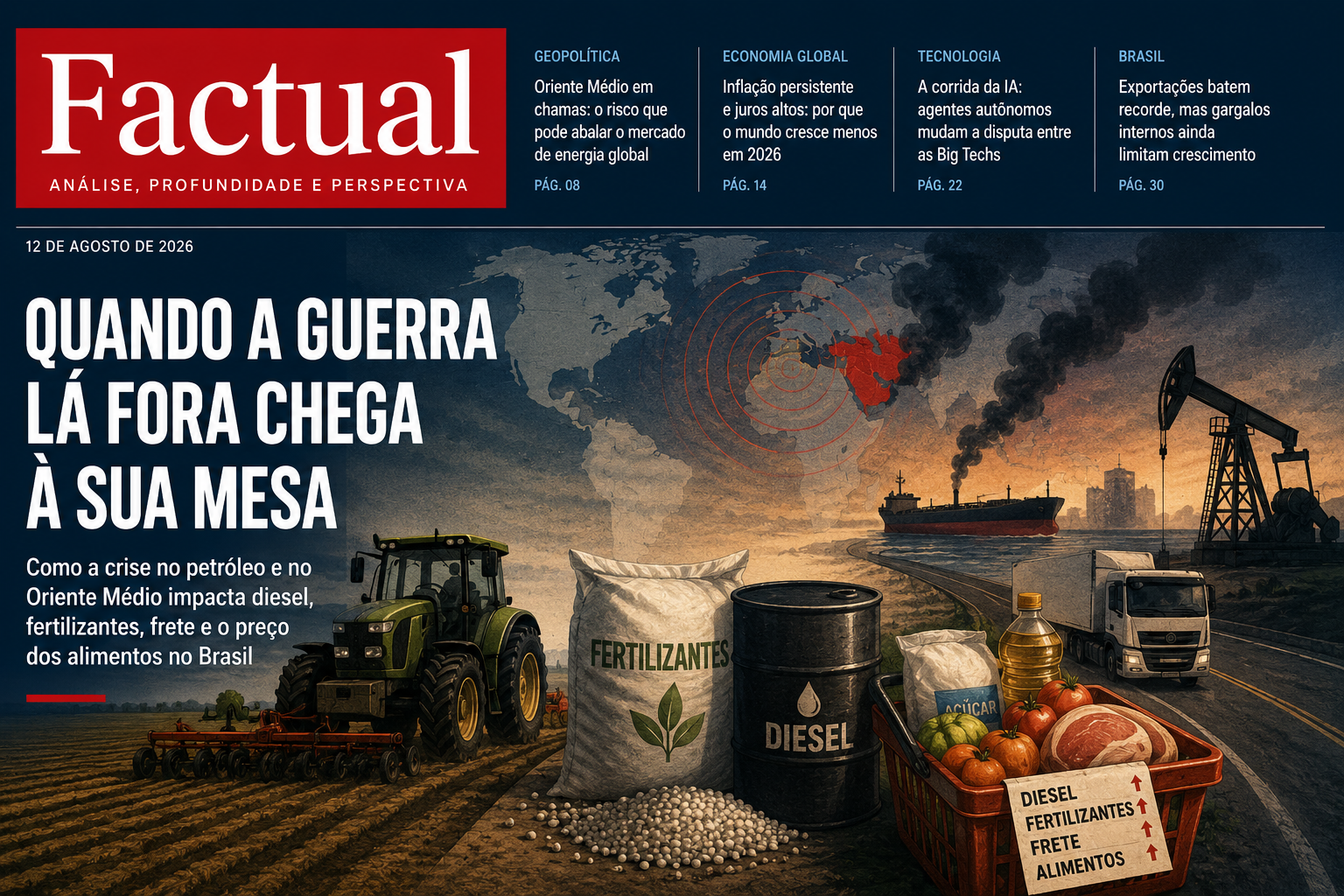 Do petróleo ao supermercado: como a crise no Oriente Médio pode encarecer o agronegócio e os alimentos no Brasil