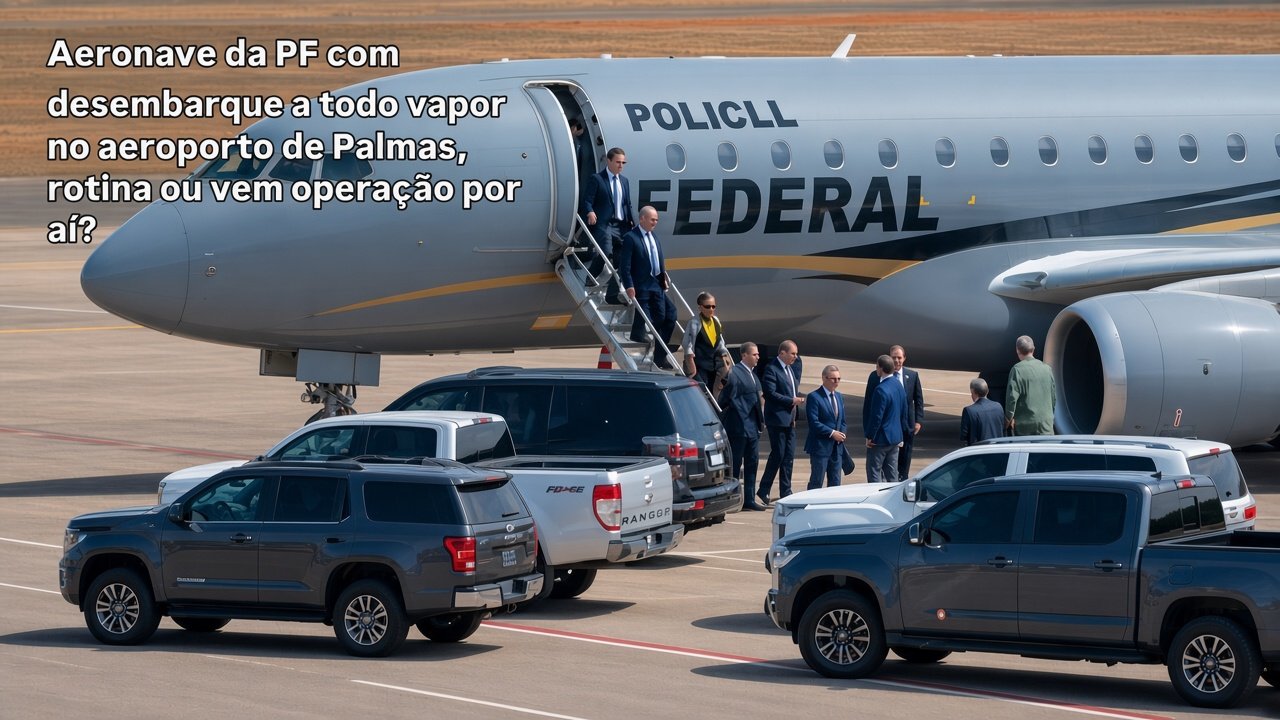 Movimentação de aeronave da PF chama atenção no aeroporto de Palmas