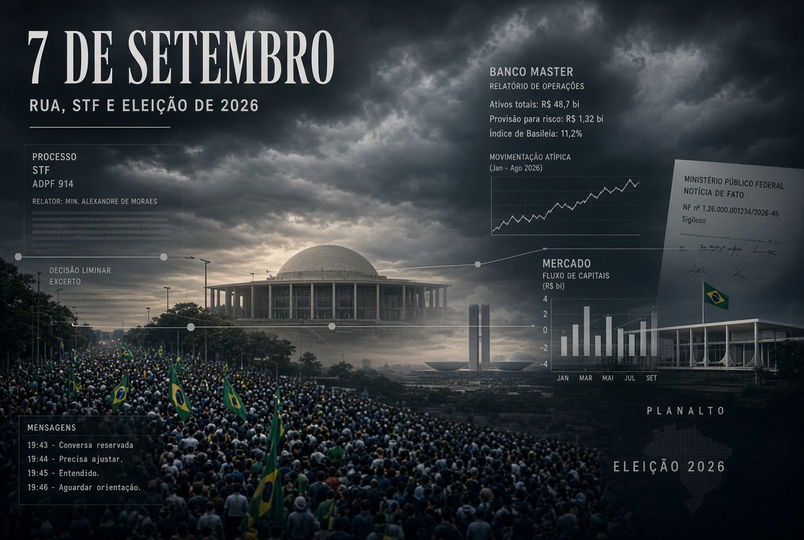 7 de Setembro expõe novo confronto entre rua, STF e eleição de 2026